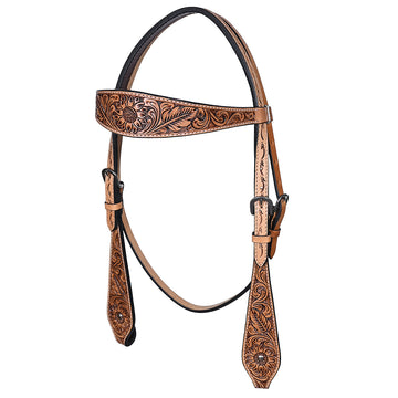 HILASON Western Horse Hand Carved American Leather Breast Collar Headstall